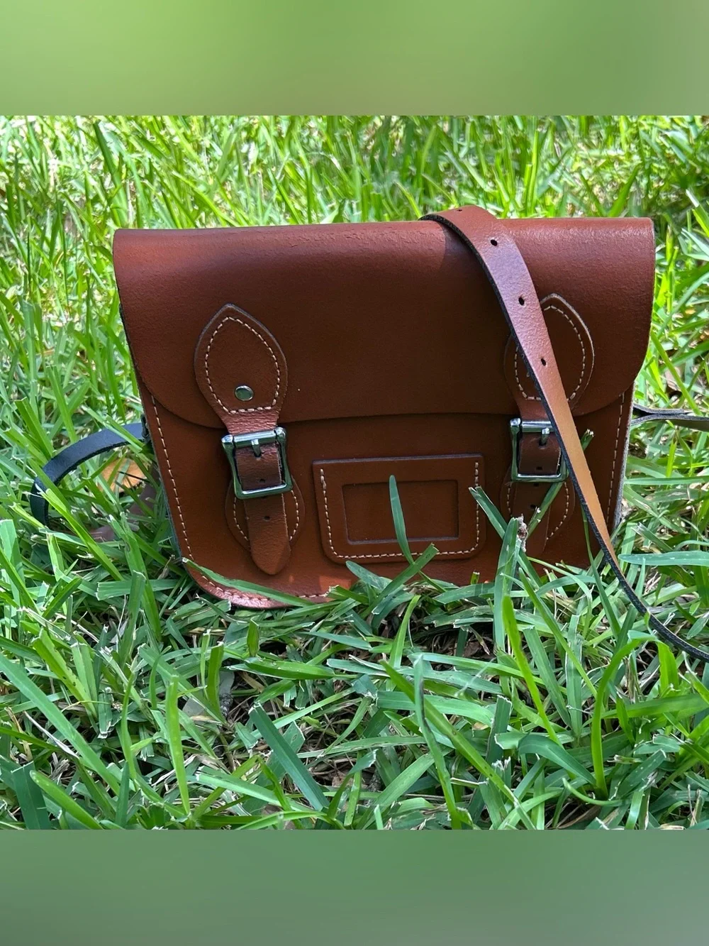 The Leather Satchel Co Classic Brown Satchel Crossbody Bag